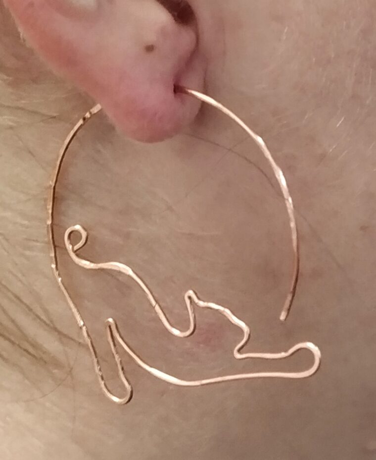 Downward Cat Earrings - Image 4