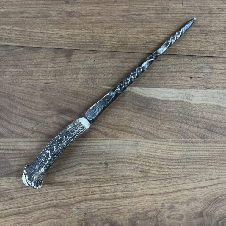 steel wand with antler handle