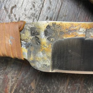 Scimitar Knife close up on stamp detail